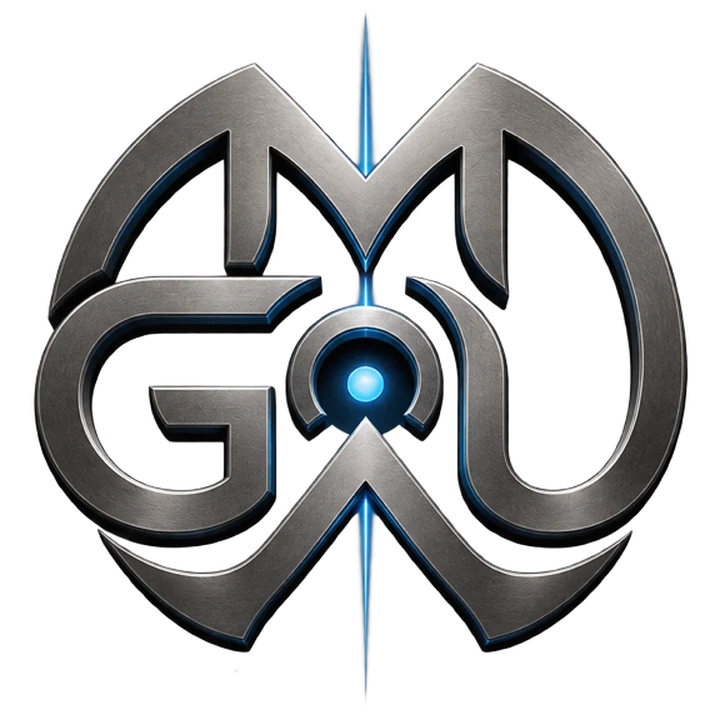 MAGU symbol in titanium with the blue core